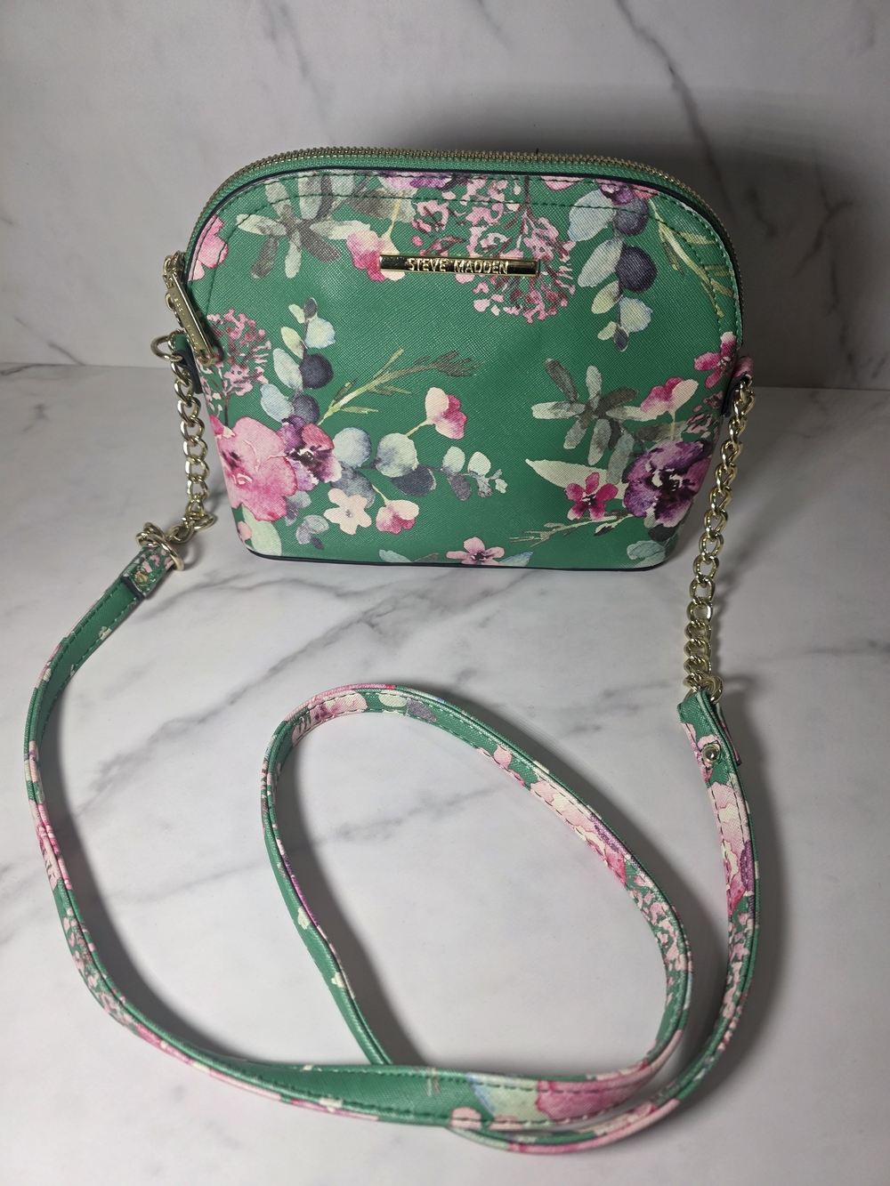 Steve Madden Green Floral Crossbody Bag - Picture 1 of 4
